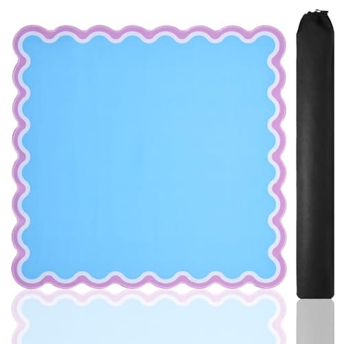 TIASUSAN Light Blue Mahjong Mat 315 x 315 with Black Carrying Bag AntiSlip NoiseReducing Mahjong Mat for Table Board Games Dominoes and Card Games