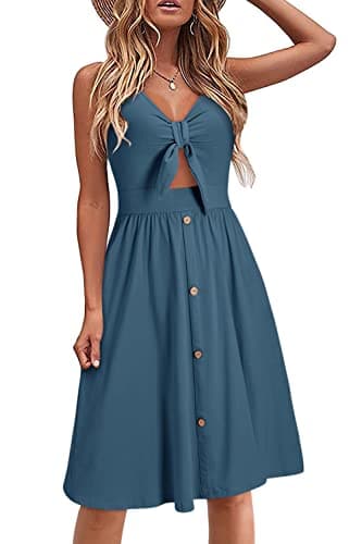 VOTEPRETTY Women's Summer Dresses Sundresses Beach Clothes Outfit Vacation 2025 V Party Graduation Homecoming Casual Tropical Prom Bride Shower Plus Size Resort Wear Hawaiian Spring Cruise Blue