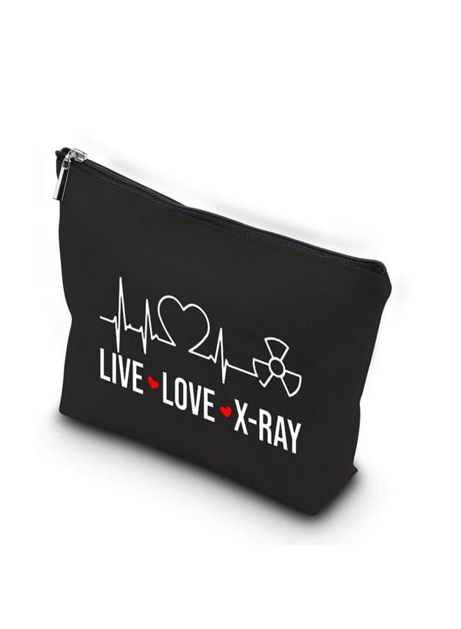 X-ray Tech Gift Live Love X-Ray Zipper Pouch Makeup Bag Radiology Tech Graduation Gift (Live Love X-Ray)