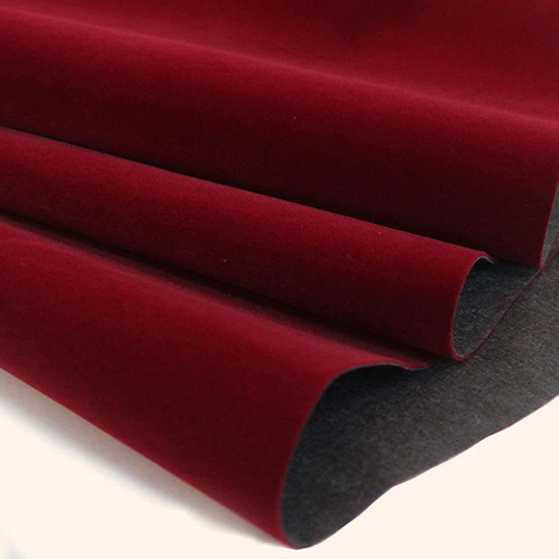 Self Adhesive Velvet Flocking Liner for Jewelry Drawer Art Crafts DIY Project Velvet Fabric Peel and Stick Drawer Velvet Liner 177 x 787 Dark Red