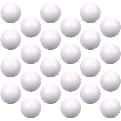 kymqlyw 24 Pcs White Foam Stress Ball Squeeze Stress Relief Balls for Kids and Adults Hand Exercise Sensory Relief Toys for Anxiety ADHD Autism White