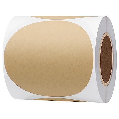 Hybsk Round Color Coding Circle Dots Labels Warehouse Inventory Organizer Stickers (3 inch, Kraft)