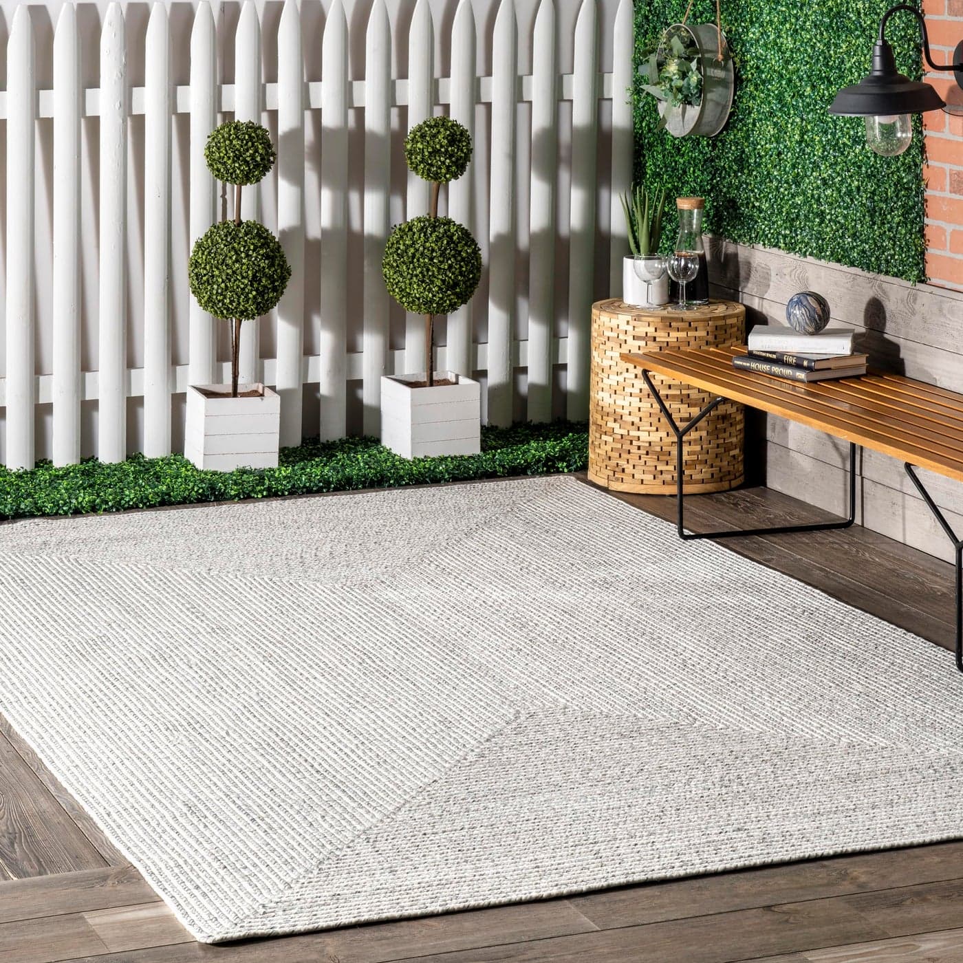 nuLOOM 2 x 3 Solid Hand Braided IndoorOutdoor Area Rug PetFriendly High Traffic Weather Resistant for Patio Balcony Bedroom Living Room Dining Room Wynn Ivory