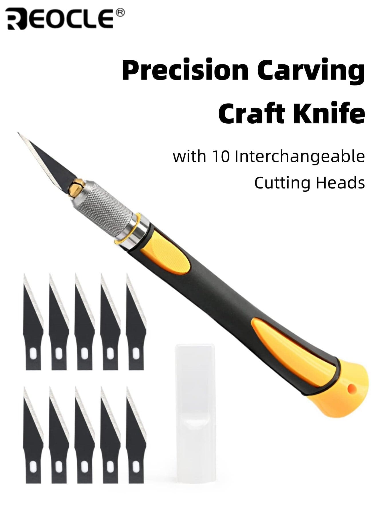 Precision Hobby Knife Set Utility Exacto Knife Set with 10 Fine Point Razor Art Knife Tool for Architecture Modeling Pumpkin Cutting Scrapbooking Wood Working Stencil