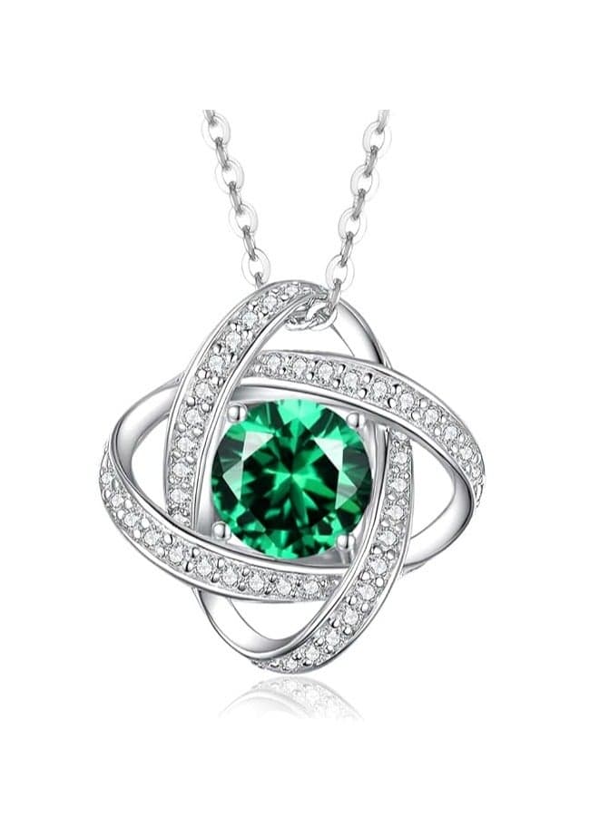 Mothers Day Gifts for Wife- Birthstone Necklace Gifts for Women, Love Knot Necklaces for Women 925 Sterling Silver Anniversary Valentines Mothers Day Birthday Gifts Jewelry for Women Wife Mom Girlfriend Her