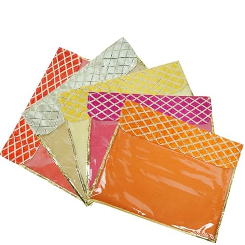 AI ANKIT INTERNATIONAL Non-Woven Printed Single Saree Cover, Saree Bag Pack of 5Pcs, Cloth Storage Bags with Zip, Travel Clothes Storage, Size-36x42x2cm Multicolor