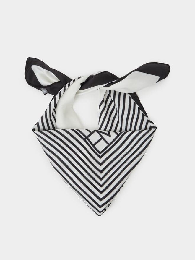 Styli White Striped Scarf