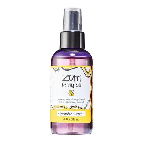 Indigo Wild Zum LavenderLemon Body Oil Nourishing Body Massage Oil for Massage Therapy Hydration Nourishing Vegetarian Massaging Oil with Sweet Almond Oil 4 fl oz