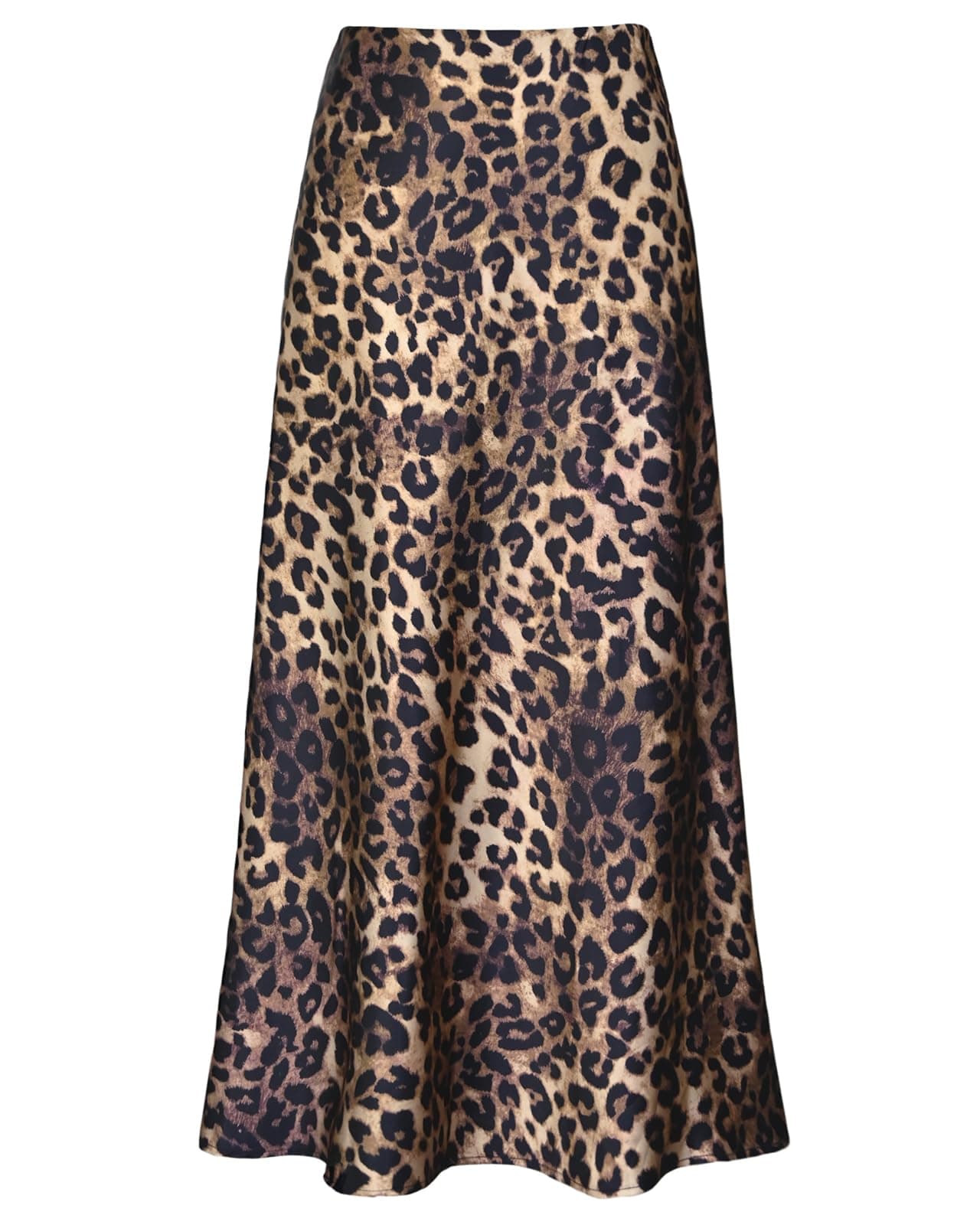 Outoshe Womens Satin High Waisted Maxi Skirts Hidden Elasticized Waistband A Line Long Skirt