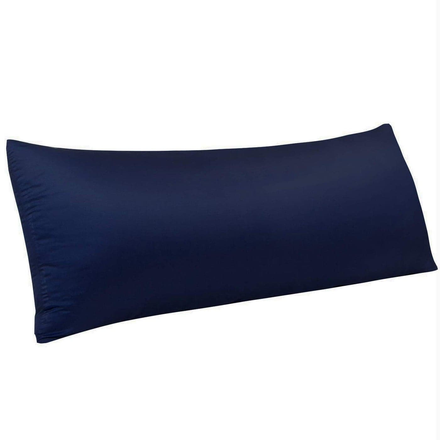 NTBAY Zippered Satin Body Pillow Pillowcase Silky Slip Cooling Body Pillow Cover Long Side Hidden Zipper 20x54 Inches Navy Blue