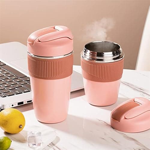 MustHome Satinless Steel Coffee Mug with lid Travel Mug Blue 300ml Pack of 1 Travel Mug with 2in1 Lid, ECO-Friendly & Leak-Proof Travel Cup Reusable Sipper Hot Cold | Gifts for Employees