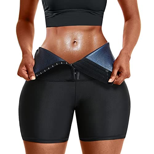 Sauna Sweat Short Pants Suits for Women High Waist Slimming Shorts Compression Thermo Workout Exercise Body Shaper Thighs Blue 2XL/3XL