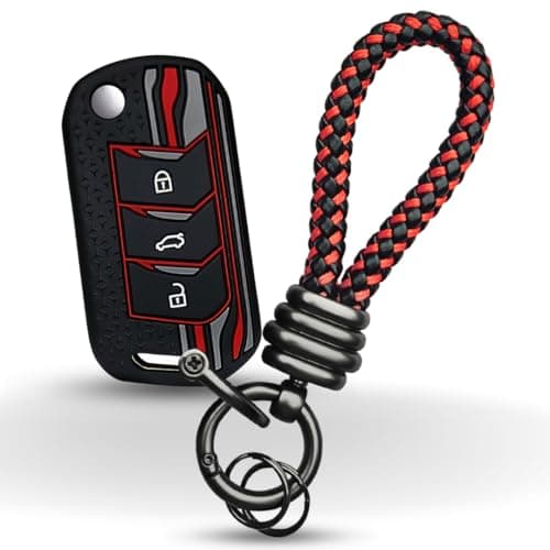 KEYCEPT Tristar Silicone Key Cover Compatible for Mahin-dra Scorpio N Classic,3Xo,Xuv 300,Marazzo,Xuv 400,Bolero,Thar Roxx,Tuv 300,Ev 3 Button Flip Key (Tristar K3).