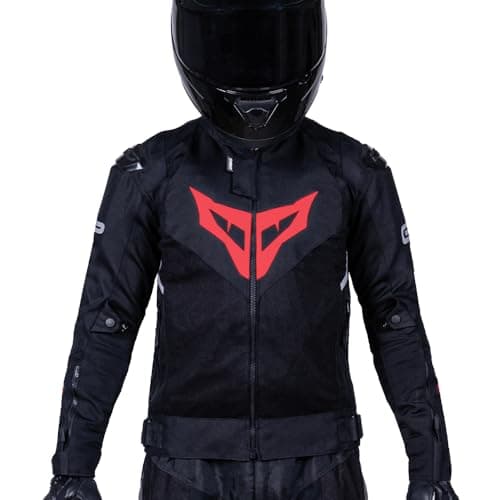 Dream Sporting Gear Men's Polyester DSG GP-X Riding Jacket (Colour - Black Red) (Size - Small)