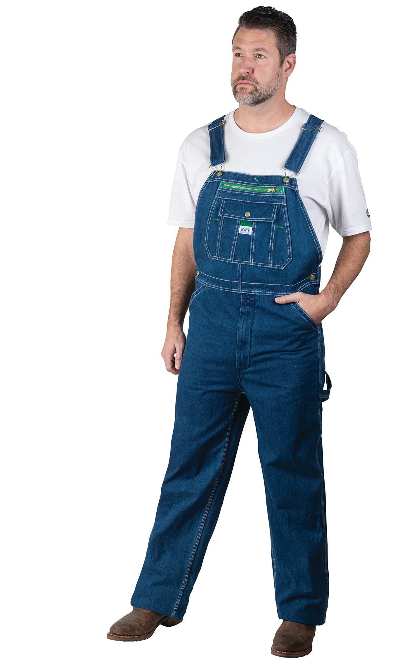 Walls Liberty Relaxed Washed Denim Bib Overalls 44X34