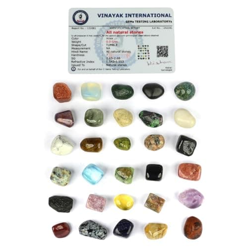 Reiki Crystal Products Certified 30 Chakra Tumble Kit Natural Crystal Tumble Stone Set Energized by Experienced Reiki Healing Grandmaster