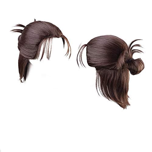 Tied-back Dark Brown Costume Wig for Men Boys Halloween Party