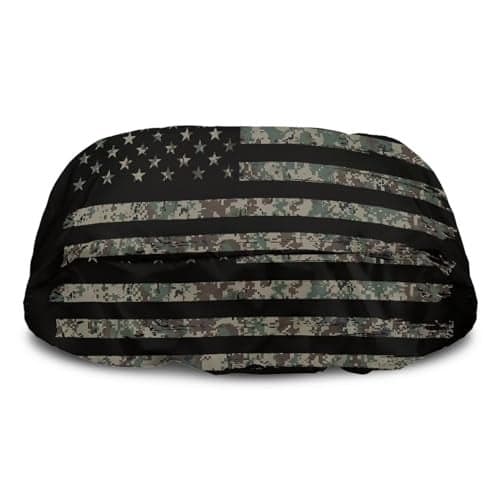 Mintulipy Camouflage Flag Winch Cover Heavy Duty Waterproof Winch Protection Cover DustProofUniversal Winch Protective Cover for Electric Winches Up to 17500 Lbs 23 W x 11 H x 11 D