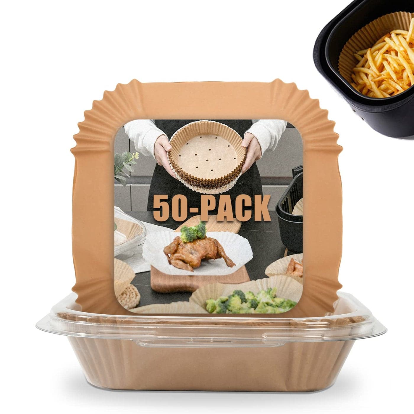 3Size Air Fryer Disposable Paper Liner Square Compatible with COSORI Airfryer Toaster Oven Nonstick Air Fryers Parchment Paper Baking Accessories