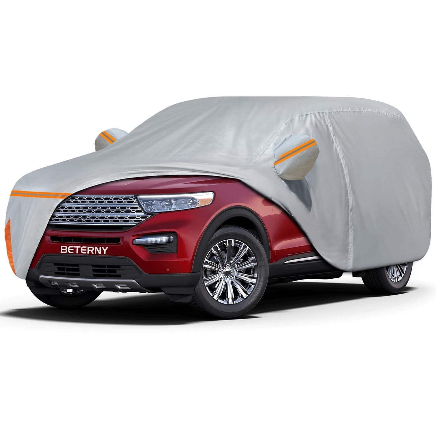 Car Cover for 20062025 Ford Explorer Waterproof Customfit All Weather Sun Rain UV Dust Snow Protection Outdoor Explorer Full Car Cover with Door Zipper and Cotton LiningGrey