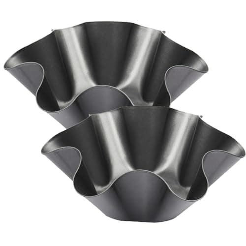 Cielasis 2 Pack 8.5" Nonstick Large Taco Shell Bowl – Carbon Steel Tortilla Maker Shell Pans Baking Molds Tostada for Frying Salad Bowls