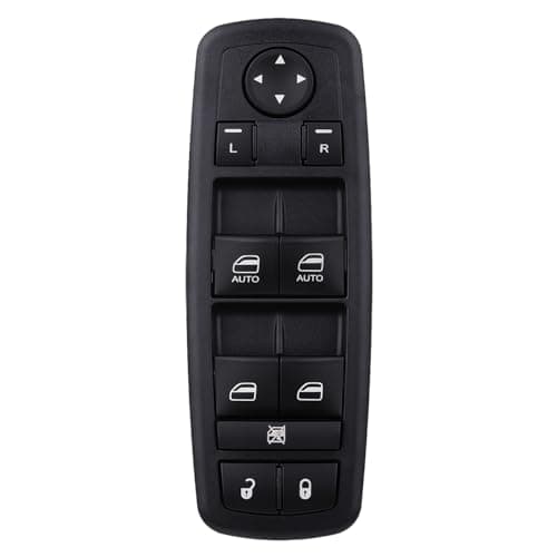 Obaee Master Power Window Switch Door Lock Main Control Button Front Left Driver Side Compatible with 2009 2010 2011 2012 Dodge RAM 1500/2500/3500 Pickup Crew Cab Quad Replacement 4602863AB 4602863AC
