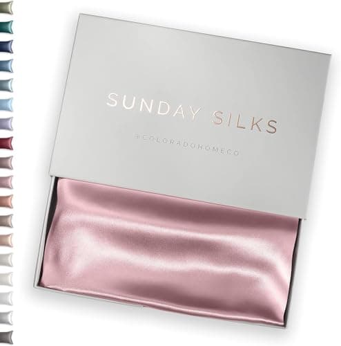 SUNDAYSILKS 100 Mulberry Silk Pillowcase Silk Pillow Cases for Hair Skin Superior to Satin Pillowcase with Zipper Standard Queen King Sizes AntiWrinkle Cooling NonSlip Silk Pillowcases