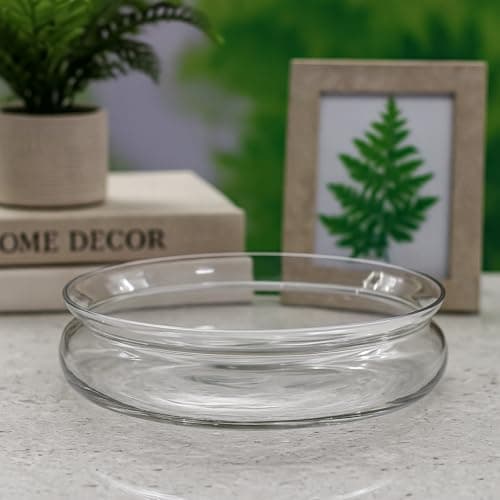 SHOBHANA ENTERPRISES Decorative Glass Kolapuri – 10 Inch Transparent Crystal Finish Dish for Home Décor, Table Centerpieces, Floating Flowers, Dry Snacks & Gift Use (Kolapuri 10 Inch)