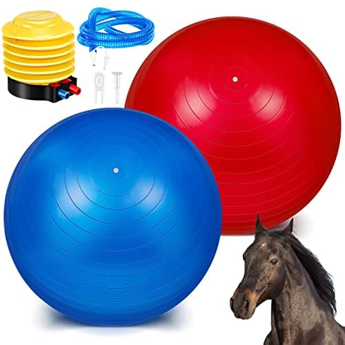 Sotiff 2 Pcs 30 Inch Large Horse Ball for Play Herding Horse Ball for Anti Burst Soccer Toys Pump Included