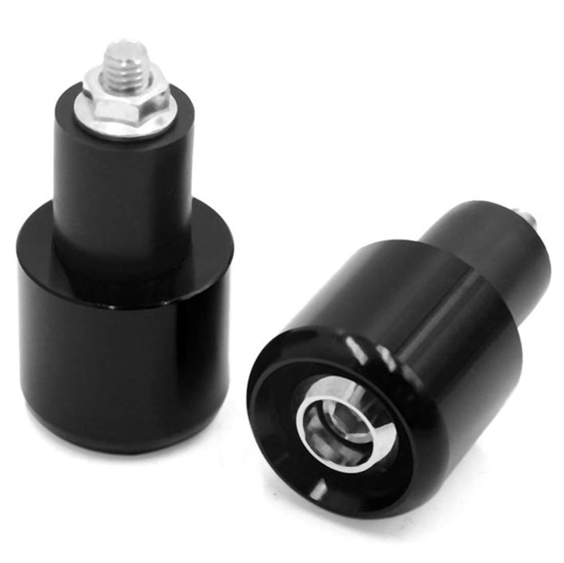 AUTUT 2 Pcs Aluminum Motorcycle Grips Handle Bar End Plug Small Size Ends Fit for 78 Handlebar Black