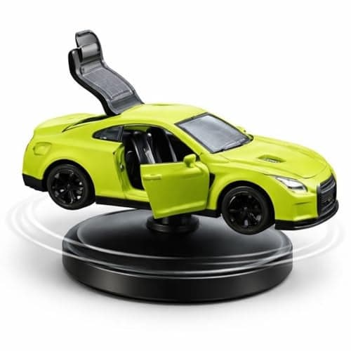 YOURKARTS.COM Car Dashboard Decoration 13cm Movable Spinning Car Ornament | Rotating PVC Showpiece for Tabletop or Car Interior Styling | Unique Gift Item for All Ages (Green)