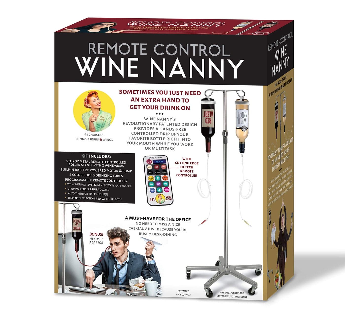 Maad Wine Nanny Prank Gift Box - Perfect Gag Gift for Funny White Elephant