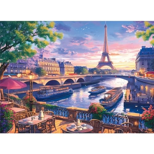 300 Piece Puzzle for AdultsBlooming Paris Recycled Cardboar Jigsaw Puzzles 300 Pieces Challenging Family Activity Great Gift Idea for Family Friends Difficult Puzzles Size 205X 15 inches