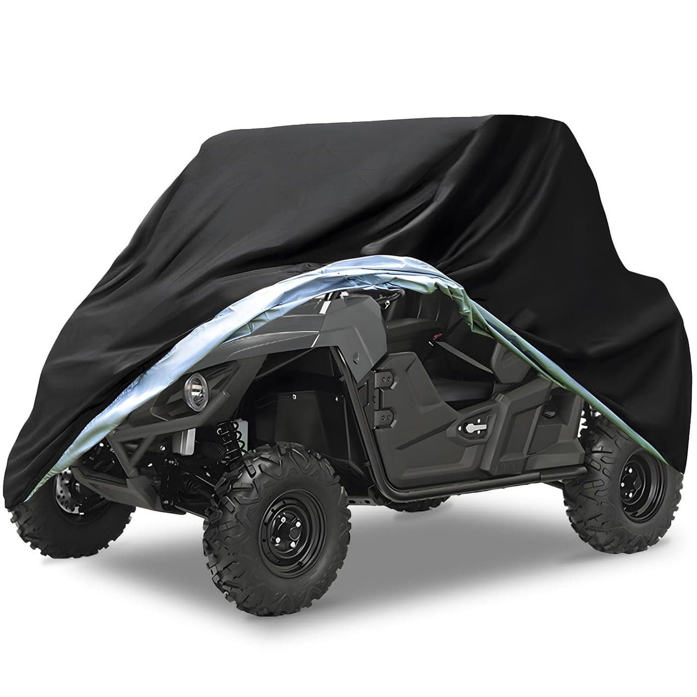NEVERLAND UTV Covers Heavy Duty Side by Side Cover Waterproof 300D Outdoor Storage Waterproof Black Compatible with Honda Pioneer Polaris Ranger Protection 11417x 5906x 7480290x150x190 cm