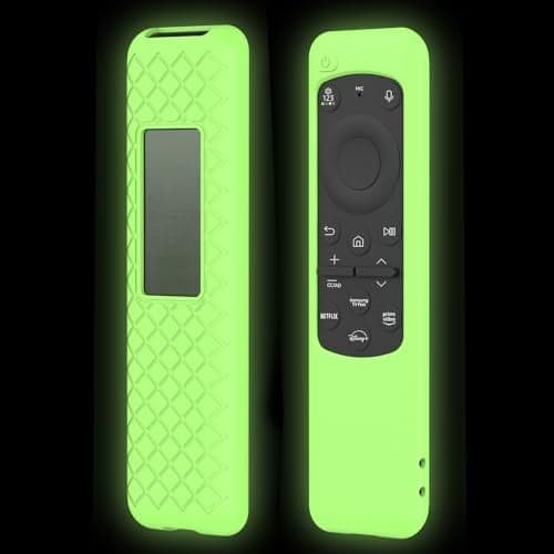 JCMOYUTY BN59-01455A Cover for Samsung Q60 Q70 Q80 QN85 Q90 Q60C Q60D Q70D QN85D Q80C QN90C Quantum HDR TV 2023 2024 TM2360E TM2360F TM2361E BN59-01455E Solar Remote Case Green Sleeve Glow in Dark