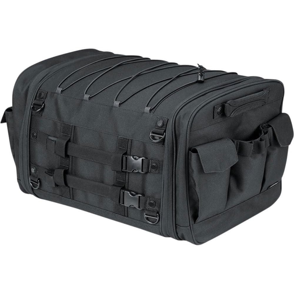 Kuryakyn 5283 Momentum Drifter Motorcycle Travel Luggage Weather Resistant Roll Bag with Sissy Bar Straps Black 185 W x 115 T x 12 D