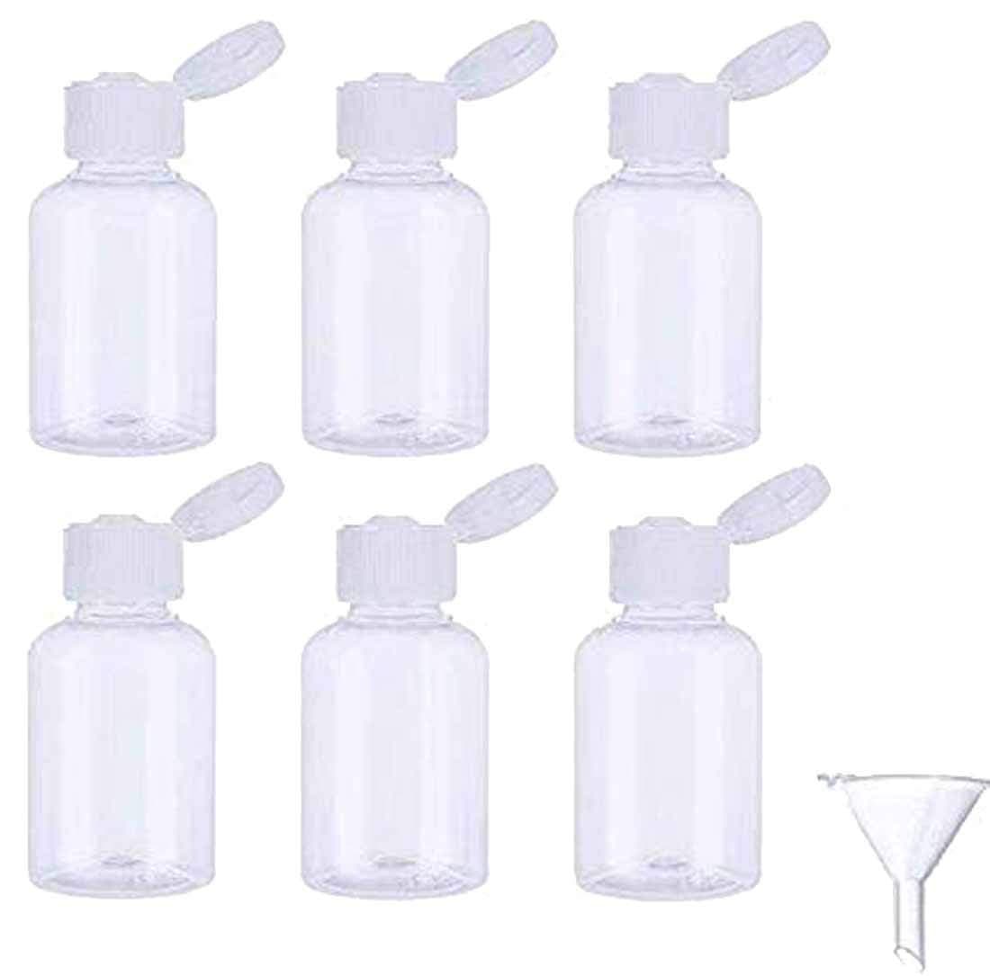 DIY Crafts 24 Bottles Funnel ClearTransparent Transparent Plastic Air Flight Travel Bottle Set with Small Funnel for Flight Airport Holiday 50 M24 Bottles Funnel ClearTransparent