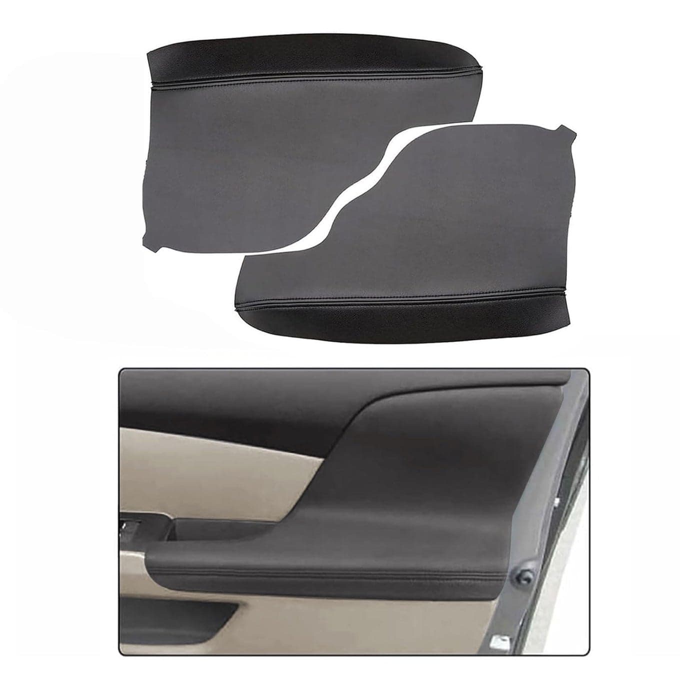 FZJDSD 2pcs Black Auto Door Panel Armrest Cover Replacement Compatible with Honda Odyssey 2011 2012 2013 2014 2015 2016 2017 Microfiber Leather Car Door Armrest Replacement AntiScratch