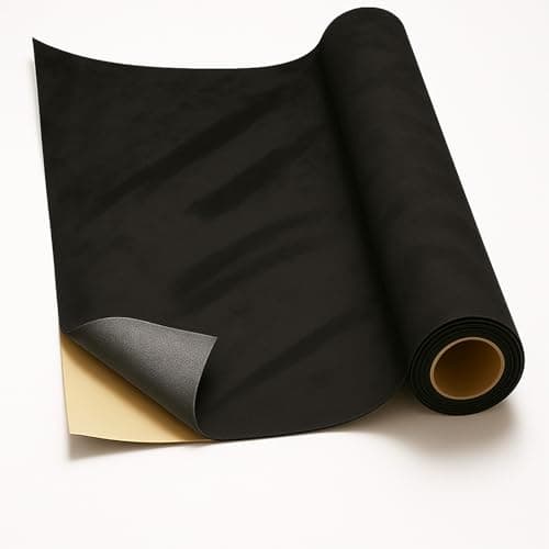 Self-Adhesive Suede Decorative Film for Car - Headliner/Dash/Door/Trunk | Stretchable & Scratchproof Ultra-Fiber Leather | DIY Peel & Stick 17"x72" Pro-Grade Curved (Black, 17"x72")