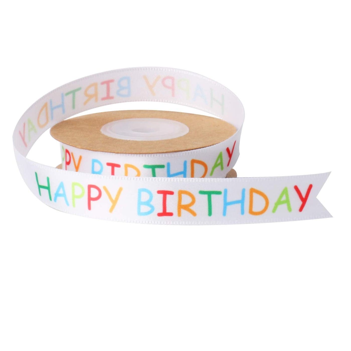 Happy Birthday Ribbon Roll Gift Wrapping Crafts Party Decoration Colorful Happy Printed Themed Cake Decorating Childrens Personalized Ribbon 15 mm x 30 ft