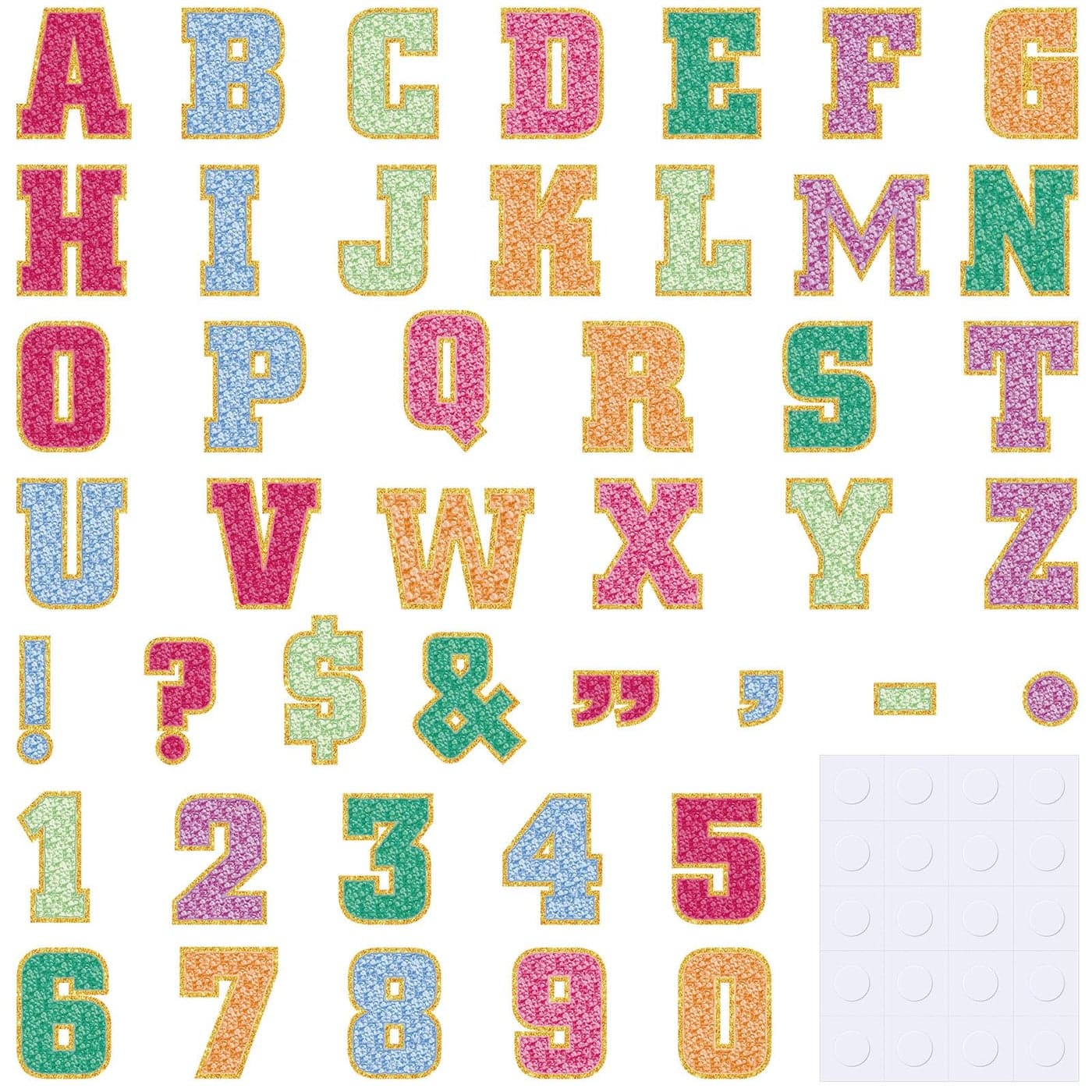 Humyoun 176 Pcs 7 Inch Large Bulletin Board Alphabet Letters and Numbers with 340 Pcs Adhesive Dots Big Paper Letters Cutouts for Classroom School Bulletin Board Chalkboard DecorColorful