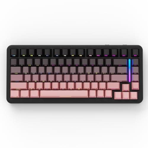 ATTACK SHARK M86 82 Keys Wireless Mechanical Keyboard, 75% Gasket Hot Swappable Custom Keyboard, Side Printed PBT Keycaps, RGB Backlit, Pre-lubed Switches, BT/2.4GHz/ Wired Mechanical Gaming Keyboard