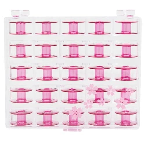 Janome Sewing Machine Cherry Blossom Pink Bobbins 25 ct