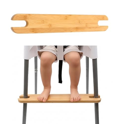 PandaEar High Chair Footrest for IKEA Antilop, Adjustable Height Natural Bamboo Wooden Footrest with Rounded Corners, Baby High Chair Accessories