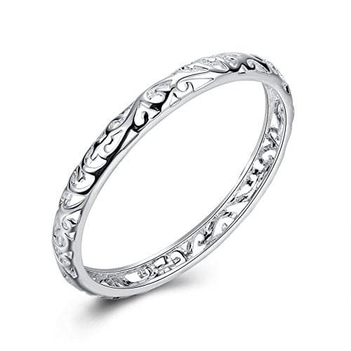 KACON Sterling Silver Bangle Bracelet, Fashion Simple Open Bangles Cuff bracelets for Women