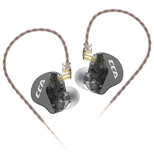 CCA CRA in Ear Monitor, Ultra-Thin Diaphragm Dynamic Driver IEM Earphones, Clear Sound & Deep Bass in Ear Headphones, Wired Gaming Earbuds with 2 Pin Detachable Cable for Singer Musicians Drummers