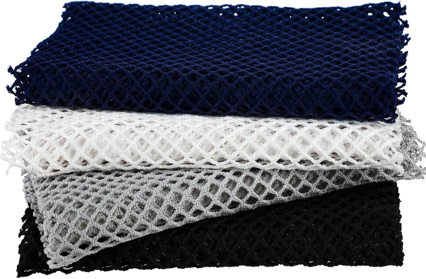 4 Pieces African Net Bath Net Sponge Body Exfoliating Polyester Cleaning Shower Body Scrubber Back Scrubber Exfoliating Wash Bath Cloth for Daily Use (Black, Blue, White, Gray,7.8 x 27.6 Inch)