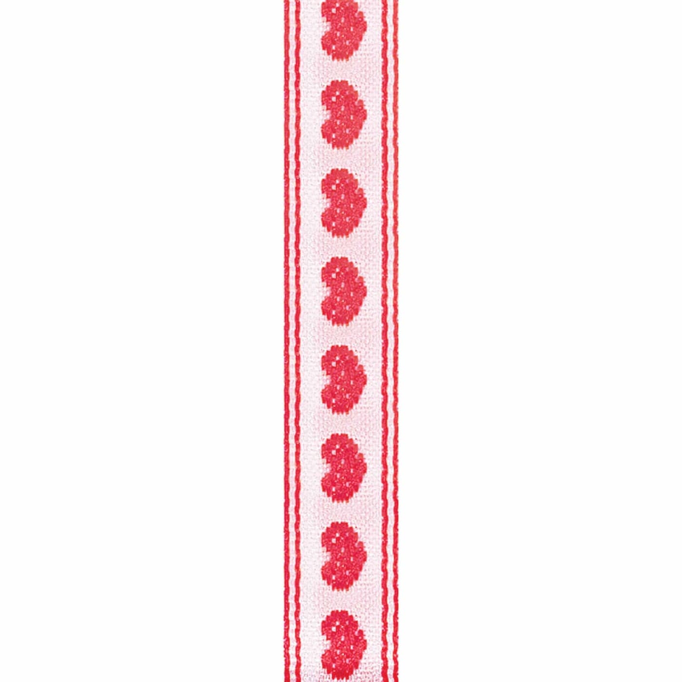 Offray Hearts Craft Ribbon 12Inch x 9Feet Red