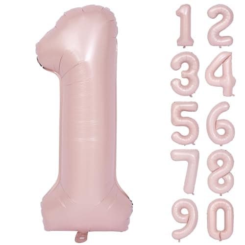 40 In Matte Pink Number Balloons Helium Foil Mylar Balloon Birthday Party banquet Decoration Digital 1