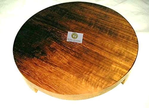 ARMAN SPOONS Bigger Teak Wood Chakla Polpat Chapati Maker Rolling Board Polpat kitchen tool 12 Inch Diameter Brown